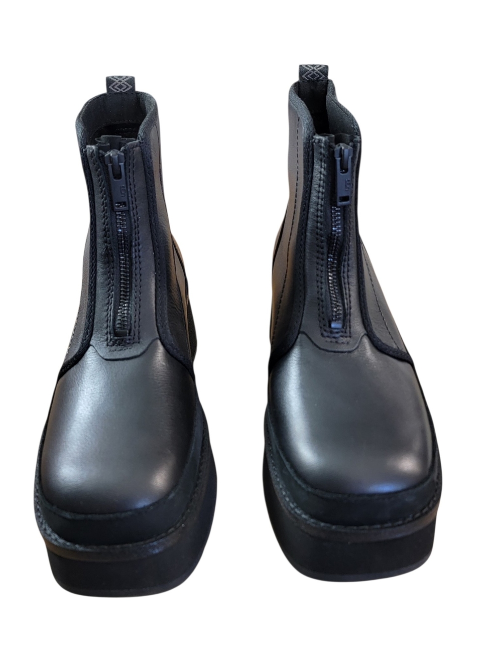 UGG Black Leather Cityfunc Platform Zip Ankle Boots - Picture 2 of 7